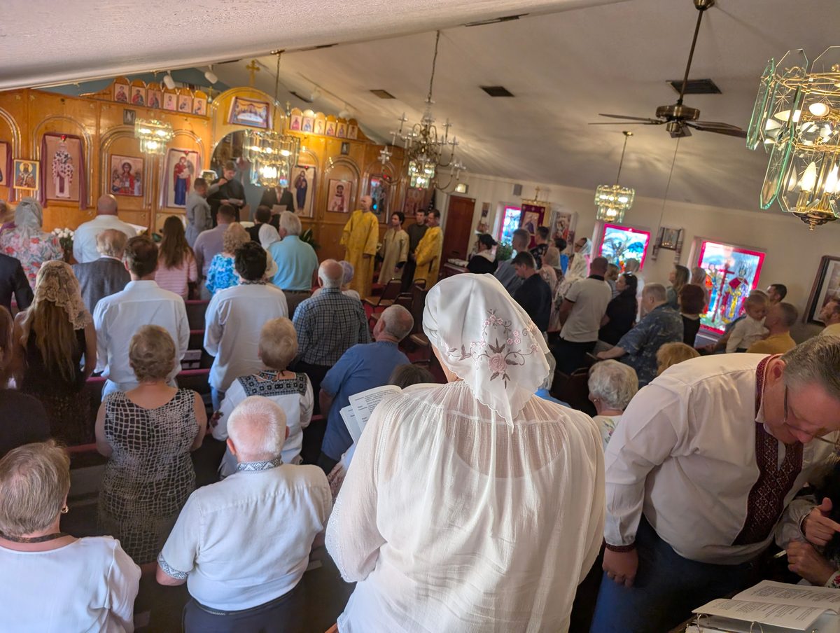 Faithful gathered at St. Michael Ukrainian Orthodox Church for the Paschal Divine Liturgy